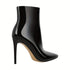 Selina Damen Stiletto-Stiefeletten mit spitzer Zehenpartie & seitlichem Reißverschluss – elegantes Kunstleder & 10 cm Absatz | Shiraki